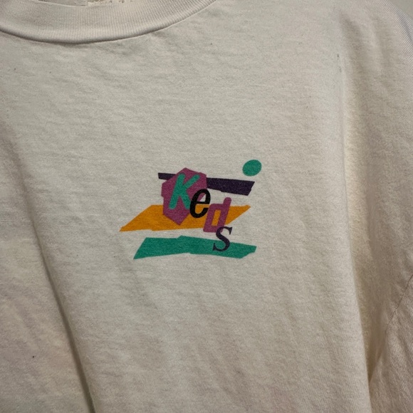Vintage Keds White Graphic T-Shirt from the 80s - Picture 2 of 8
